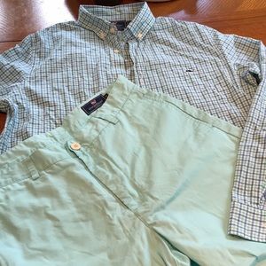 Vineyard Vines shorts (33) and fitted shirt (M)